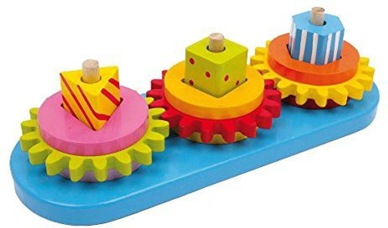 small foot baby Legler Traditional Preschool Motor Activity Gear Game (13 Parts)(Multicolor)