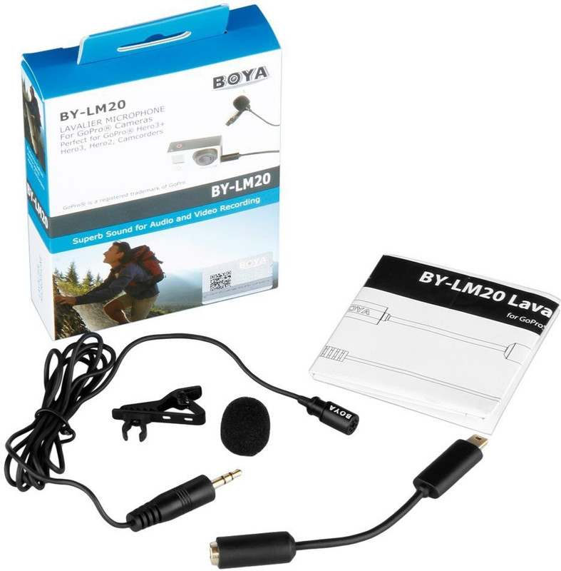 Boya BY-LM20 For Gopro hero, DSLR Omni directional Condenser Camera Microphone