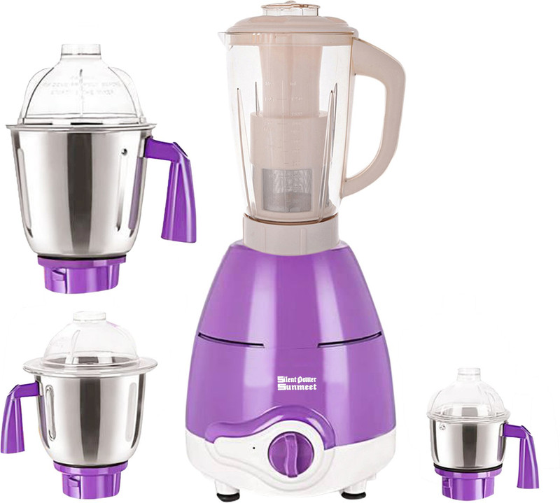 SilentPowerSunmeet MG TA FEB 18 MG18 TA 174 ( 1 Large Jar, 1 Medium Jar and 1 Chuntey Jar) 800 W Juicer Mixer Grinder(Purple, 4 Jars)