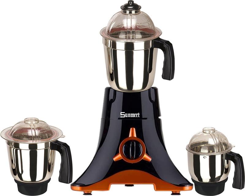 Sunmeet MG TA FEB 18 MG18 TA 241 ( 1 Large Jar, 1 Medium Jar and 1 Chuntey Jar) 550 W Mixer Grinder(Black, 3 Jars)