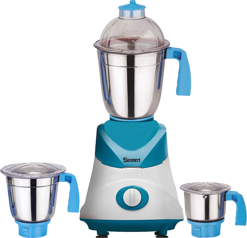 Sunmeet MG TA FEB 18 MG18 TA 91 ( 1 Large Jar, 1 Medium Jar and 1 Chuntey Jar) 550 W Mixer Grinder(White, Blue, 3 Jars)