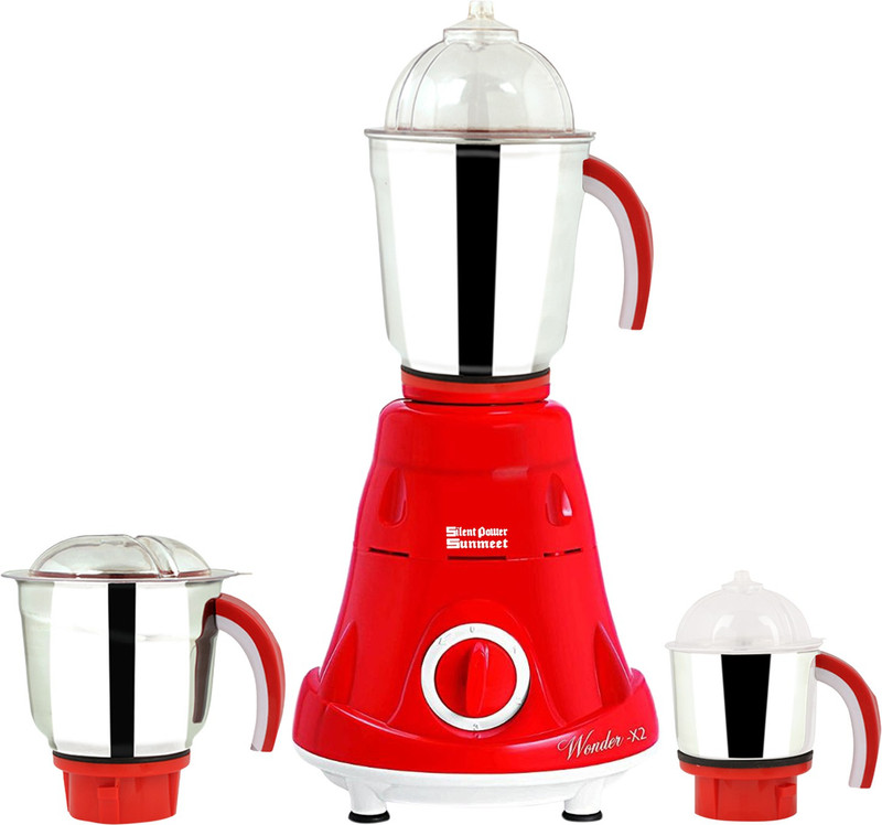SilentPowerSunmeet MG TA FEB 18 MG18 TA 216 ( 1 Large Jar, 1 Medium Jar and 1 Chuntey Jar) 550 W Mixer Grinder(Red, 3 Jars)