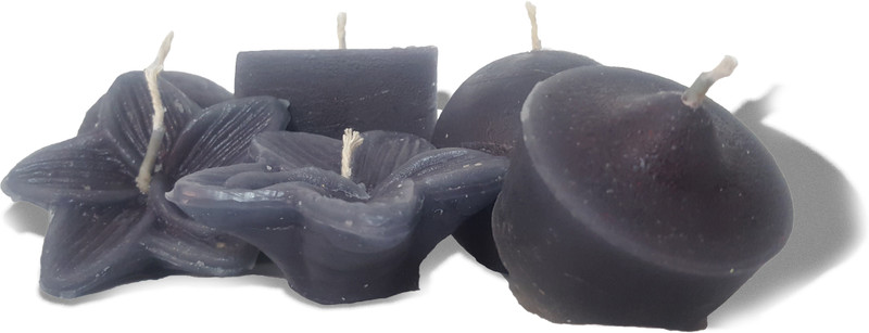aakaar21 scented black shading colored combo with bright light and longer lasting-with set of 5 Candle(Black, Pack of 5)