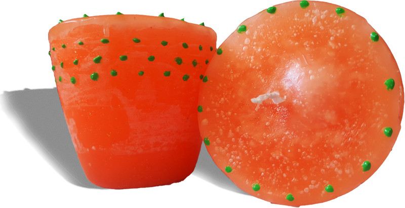 aakaar21 scented orange small round pillar colored candle with bright light and longer lasting -6cm/6cm with set of 2 Candle(Orange, Pack of 2)