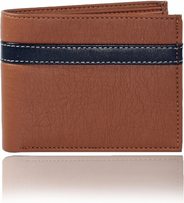 Death By Color Men Tan, Black Artificial Leather Wallet(3 Card Slots)