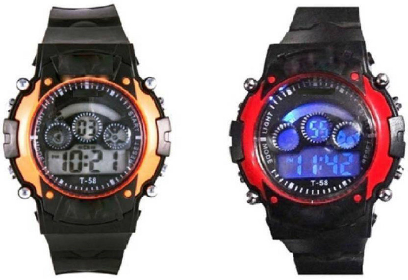 meswarn Combo Seven Lights ORG RED Digital Watch  - For Boys