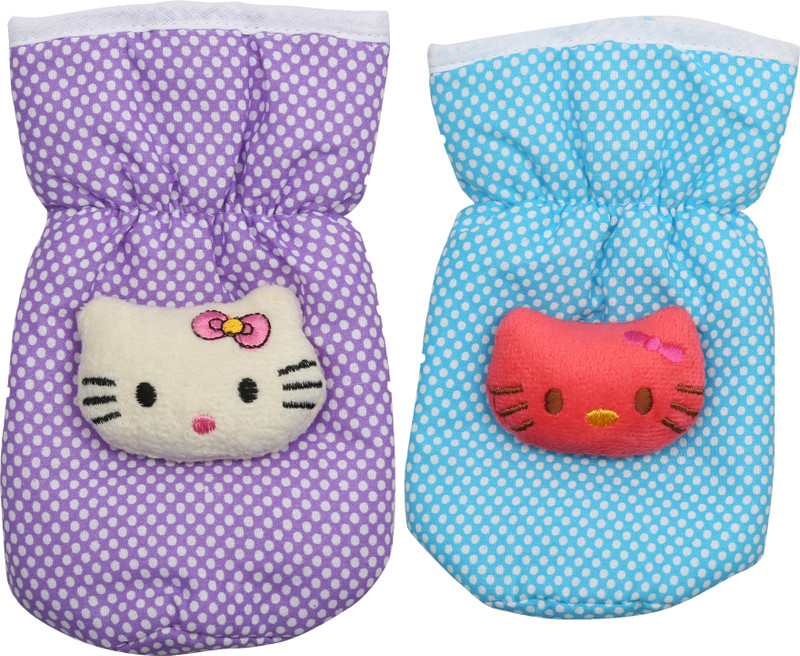 FIRST TREND High Quality Dot print Cotton Bottle Cover pouch pack of 2(Blue, Purple)