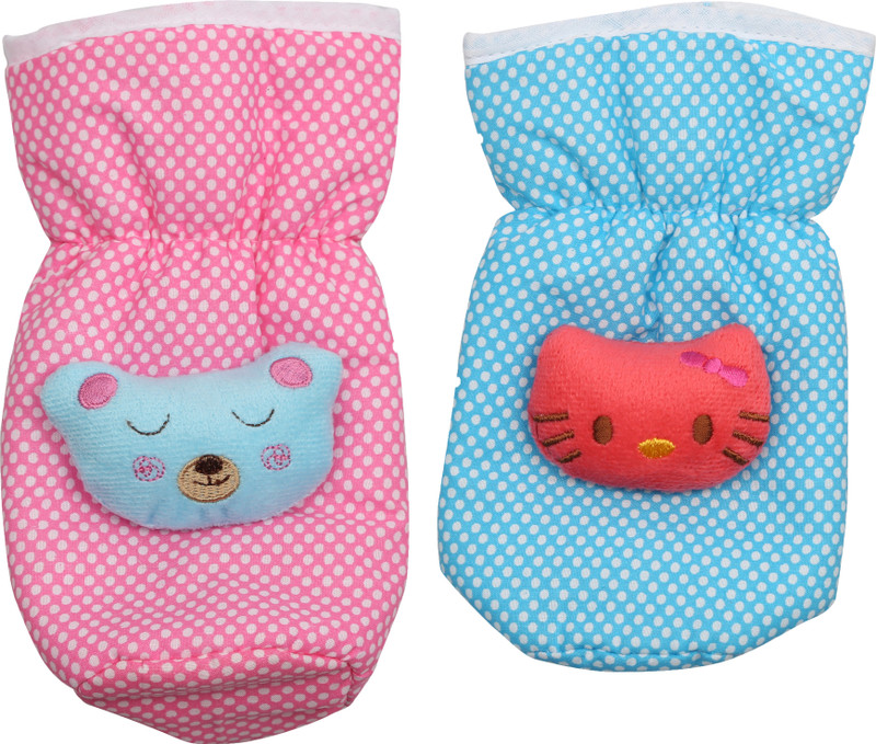 FIRST TREND High Quality Dot print Cotton Bottle Cover pouch pack of 2(BabyPink, Blue)