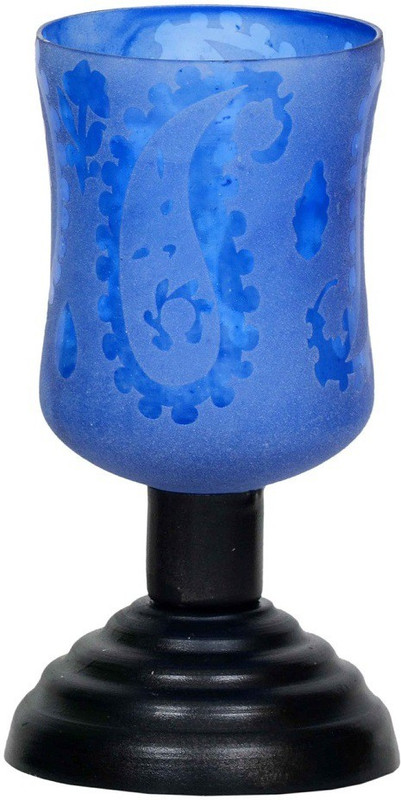sunvi blue candle holder Glass 1 - Cup Candle Holder(Blue, Pack of 1)