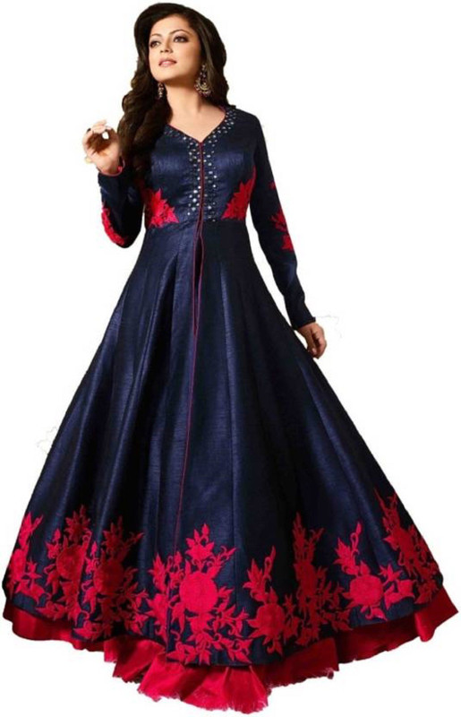 impression fab Anarkali Gown(Red, Blue)