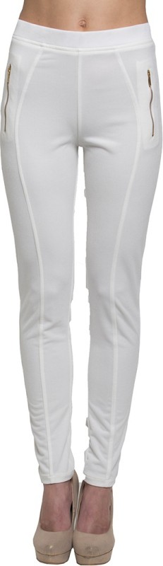 Go India Store White Jegging(Solid)