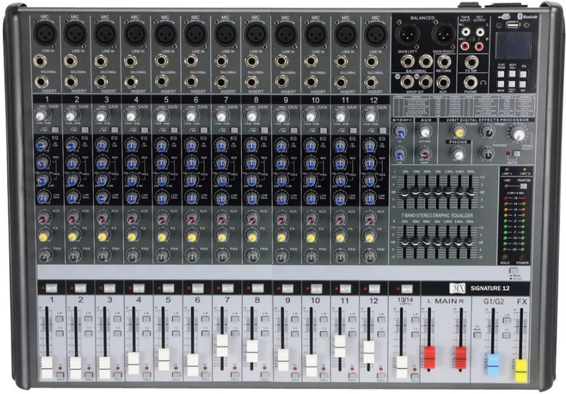 MX SIGNATURE 12 Live Audio Mixer Powered Sound Mixer