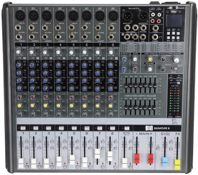 MX BX16 USB Live Audio Mixer with Built In USB and Bluetooth Powered Sound Mixer