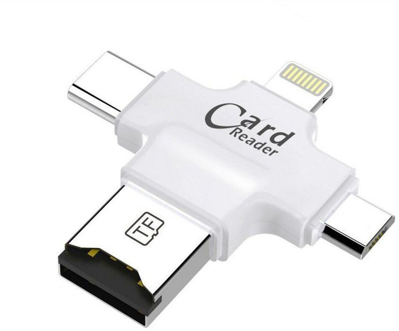 ClicKart 4 in1 Memory Card Reader Card Reader(Silver)