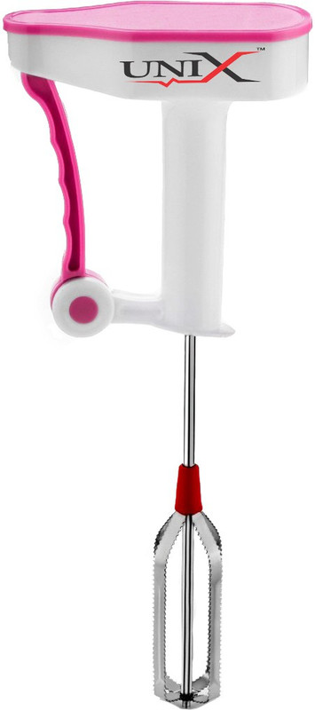 unix Hand operated 0 W Hand Blender(White, Pink)