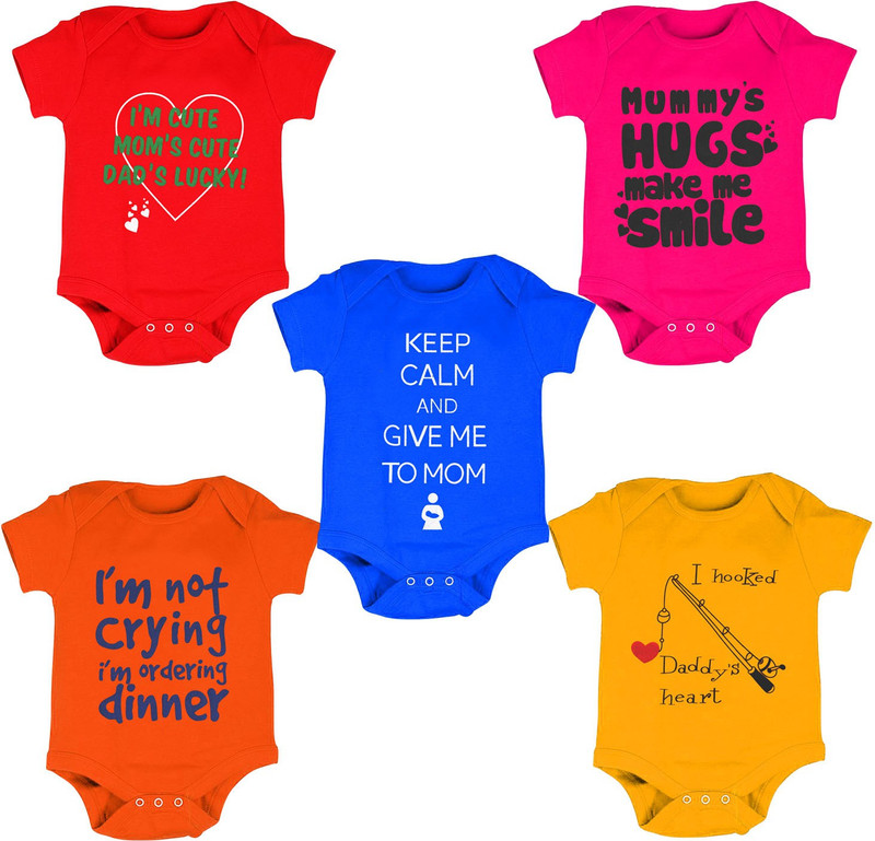Kiddeo Baby Boys & Baby Girls Multicolor Bodysuit