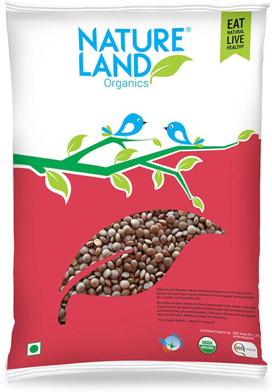 Natureland Organics Unpolished Brown Masoor Dal (Whole)(1000 g)