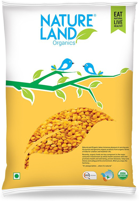 Natureland Organics Unpolished Yellow Arhar Dal (Split)(1000 g)