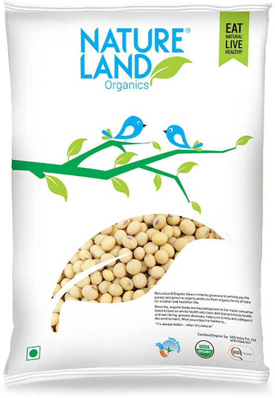 Natureland Organics White Soya Bean (Whole)(500 g)