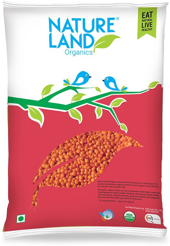 Natureland Organics Unpolished Red Masoor Dal (Split)(500 g)