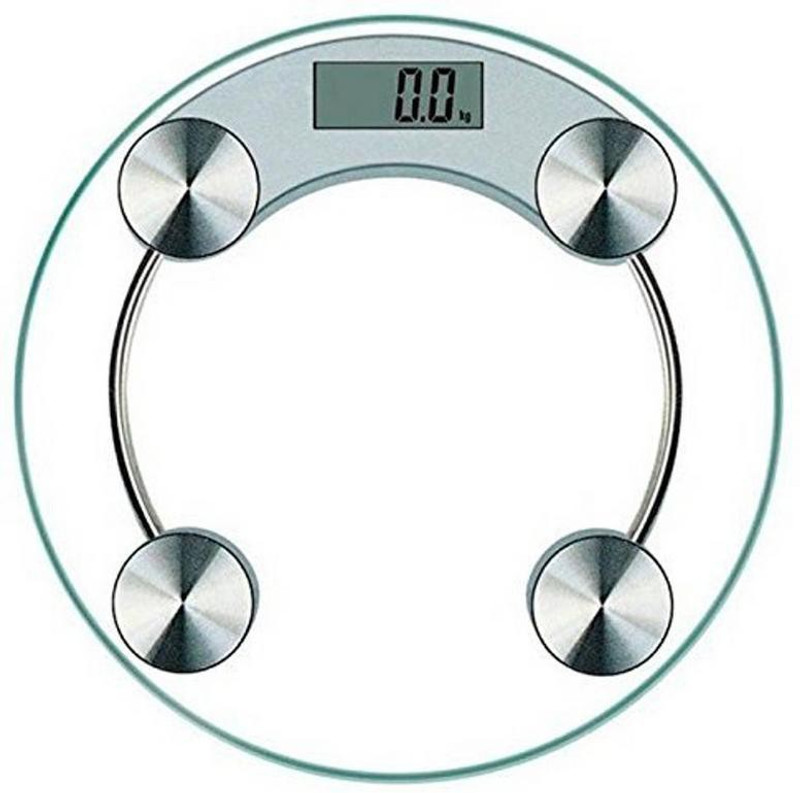 Granny Smith Personal Weight Machine 8mm Thick Round Transparent Glass (2003A2) Weighing Scale(White)