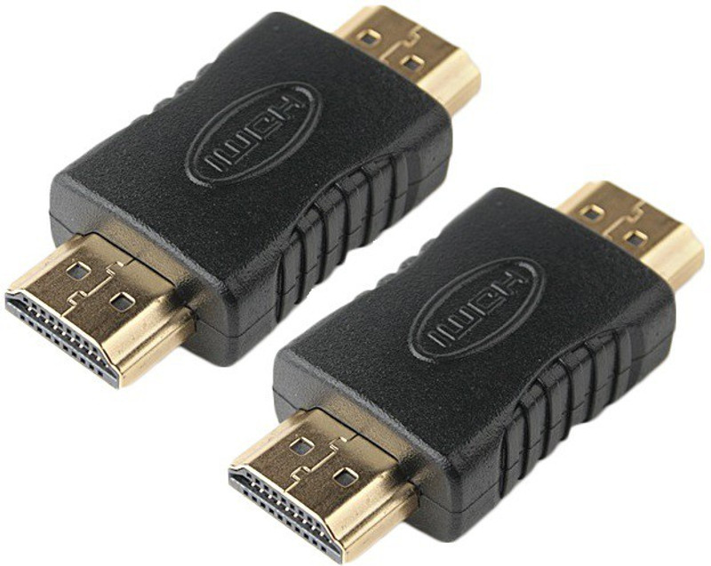 ReTrack SET OF 2PC Gold Plated HDMI M/M Connector Converte 0.3 m HDMI Adapter(Compatible with Gaming Console, Computer, TV, Black)