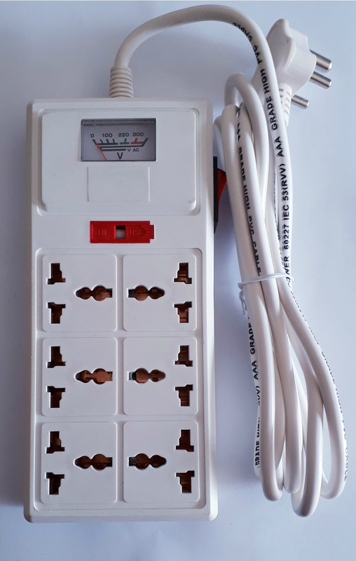 vksolutions 2.5 Meter Wire Power Strip Extension Cord board 6 Socket Surge Protector 6 Socket Surge Protector(White)