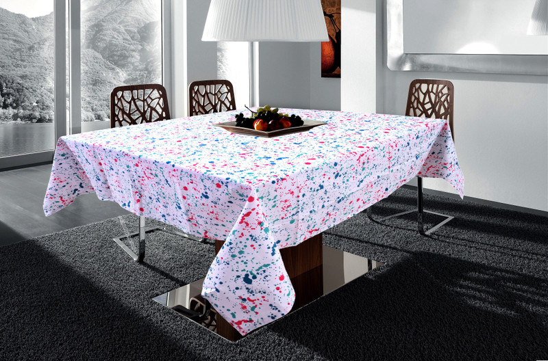 miyanbazaz textiles Polka 4 Seater Table Cover(Multicolor, Cotton)
