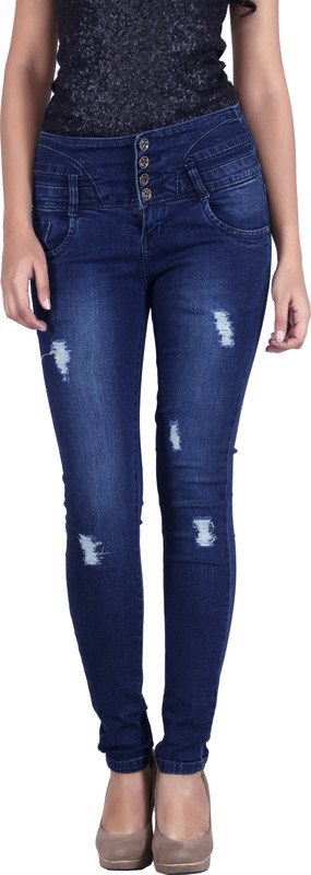 Bat Skinny Women Dark Blue Jeans