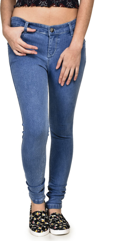 buttun Slim Women Blue Jeans