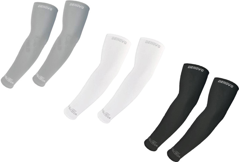 DeNovo HiCool Sun Protection Arm Sleeves (Pack of 3 Pairs) Fitness Band(White, Grey, Black)