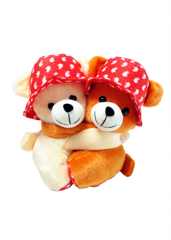 prachi toys Pink And Brown Hugging Teddy Bears ,Couple Teddy Bears,  - 20 cm(Pink)