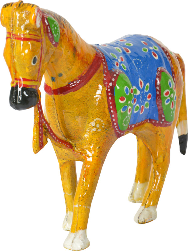ramani Maruti Papermash Horse Figurine Decorative Showpiece  -  12 cm(Paper Mache, Multicolor)