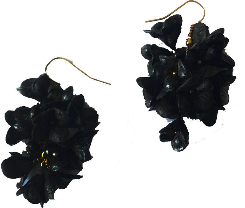 rewazcreations Black office wear polymer clay earring Ceramic Jhumki Earring