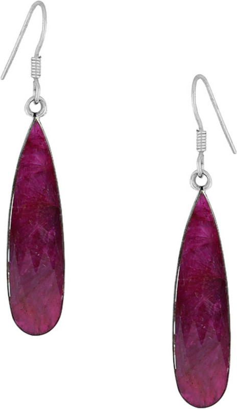 ValaGo 92.5 Sterling Silver Ruby Drop Earrings For Women & Girls Ruby Sterling Silver Drops & Danglers