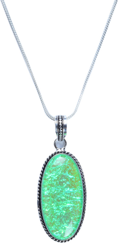 nari shringar Silver Peridot Stone Pendant