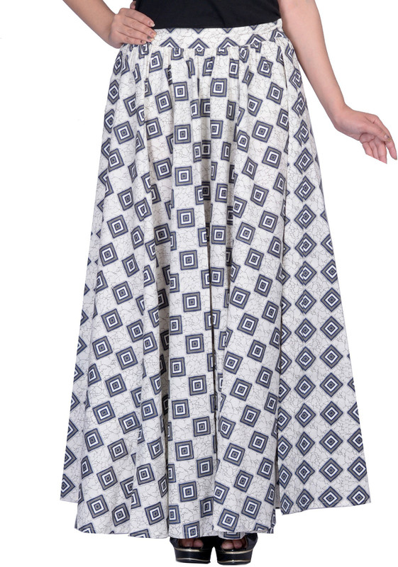 kotton trends Geometric Print Women Regular White Skirt