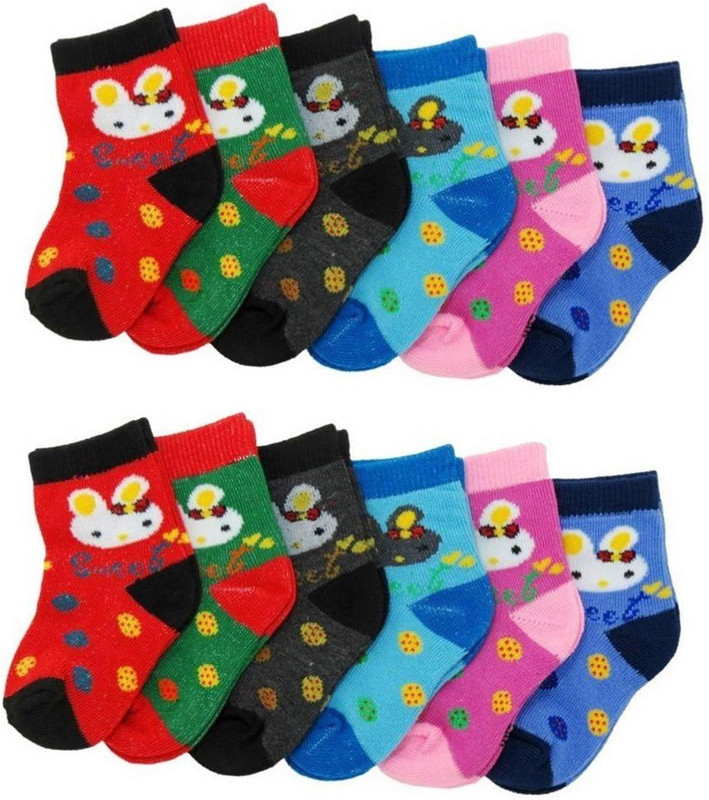 alnik Boys & Girls Animal Print Ankle Length(Pack of 12)