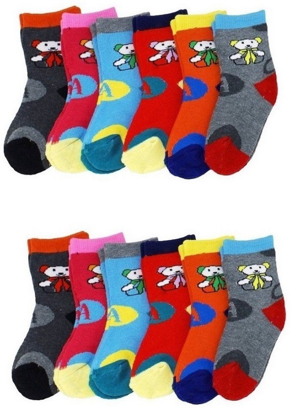 alnik Boys & Girls Animal Print Ankle Length(Pack of 12)