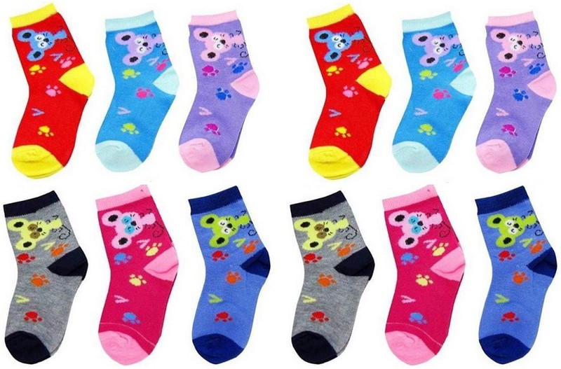 alnik Boys & Girls Animal Print Ankle Length(Pack of 12)