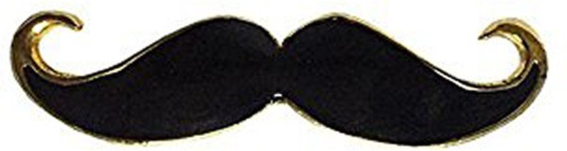 style along Golden Tone Macho Metal Black Mustaches Lapel Pin Brooch Brooch(Black)