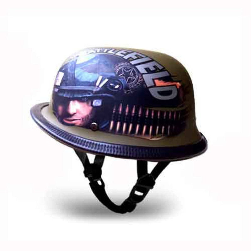 Bikenwear Novelty German Battle Field M.Khaki Motorbike Helmet(Khaki)
