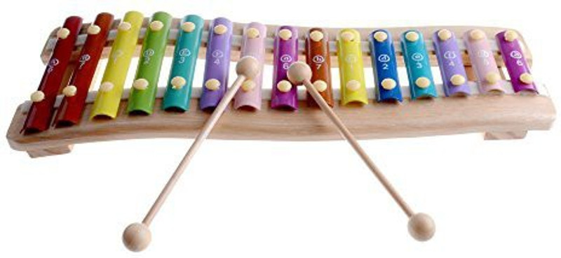 rolimate Wooden Educational Preschool Learning 15 Key Notes Chromatic Glockenspiel Xylophone Toys, Birthday Gift For For Age 3 4 5 Years(Multicolor)