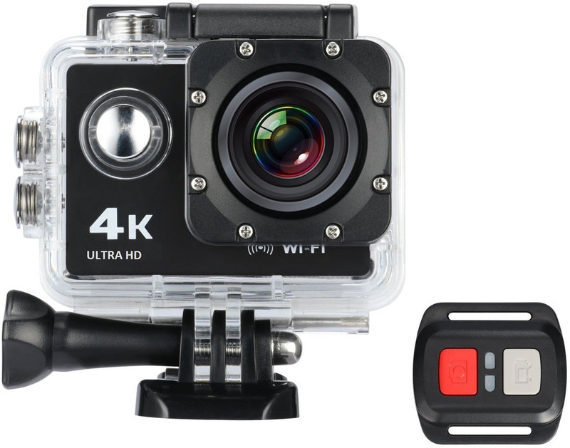 IBS wifi hd action camera Ultra HD Action Camera 4K 30fps Video Photo 170 Degree Fish-Eye Lens Built-in WIFI for Android and IOS Devices with Car Mode Slow Motion and Time Lapse with remote control Sports and Action Camera(Black, 12 MP)