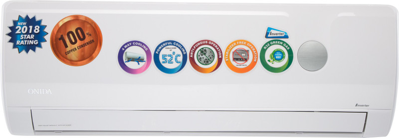 Onida 1 Ton 5 Star Inverter AC  - White(IR125IRS, Copper Condenser) RS.49390 (39.00% Off) - Flipkart