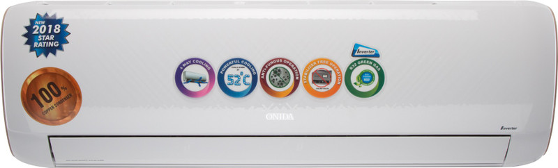 Onida 1.5 Ton 5 Star Split Inverter AC - White(IR185CRL, Copper Condenser)