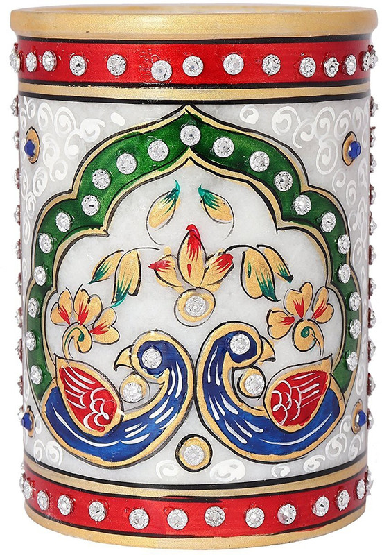 sovam 1 Compartments Marble pen stand(Multicolor)
