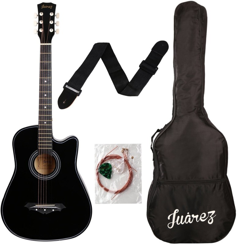 Juarez JRZ38C/BK Linden Wood Acoustic Guitar(Black)