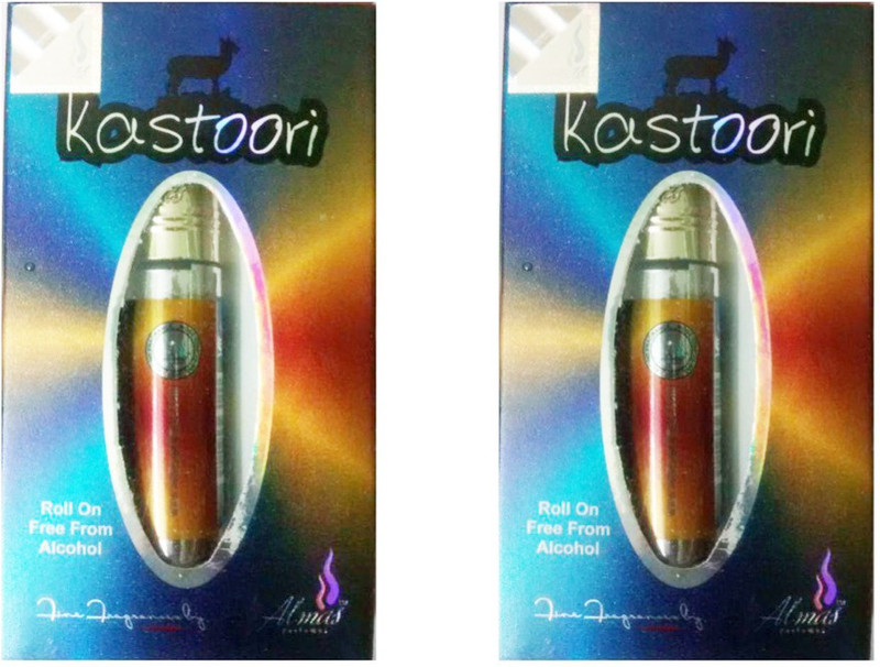 Almas Attar Kastoori Alcohol Free Perfume Oil 8 ml {PACK OF 2} Floral Attar(Amber)