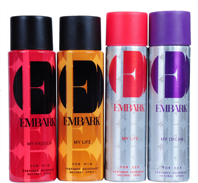 embark my life,my passion,mydream Deodorant Spray  -  For Men & Women(150 ml, Pack of 4)